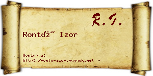 Rontó Izor névjegykártya